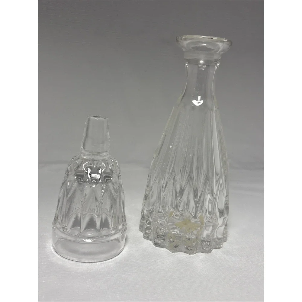 Vintage Bohemian Lead Crystal Decanter with Small Cup Top Stopper